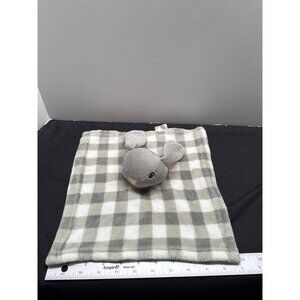 Lily and Jack Gray Bunny Lovey Check Security Blanket